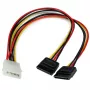 StarTech.com PYO2LP4SATA 12 in cabo adaptador em Y de alimentação de LP4 para 2x SATA, Molex de 4 pinos (macho) para 2x SATA de 15 pinos (fêmea), 30 cm