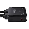 Switch KVM StarTech.com 2 portas híbrido cabo USB-C HDMI, 4K 60Hz, KVM compacto com cabos host integrados de 6ft/1,8m USB-A/HDMI/áudio e 4ft/1,2m USB-C, alimentado por bus - botão de controlo remoto/comutação por tecla de atalho