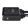 Switch KVM StarTech.com 2 portas híbrido cabo USB-C HDMI, 4K 60Hz, KVM compacto com cabos host integrados de 6ft/1,8m USB-A/HDMI/áudio e 4ft/1,2m USB-C, alimentado por bus - botão de controlo remoto/comutação por tecla de atalho