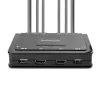Switch KVM StarTech.com 2 portas dual-monitor cabo HDMI, 4K 60Hz, KVM compacto com cabos integrados de 1,5 m USB-A/HDMI/áudio, alimentado por bus – botão de controlo remoto/comutação por tecla de atalho