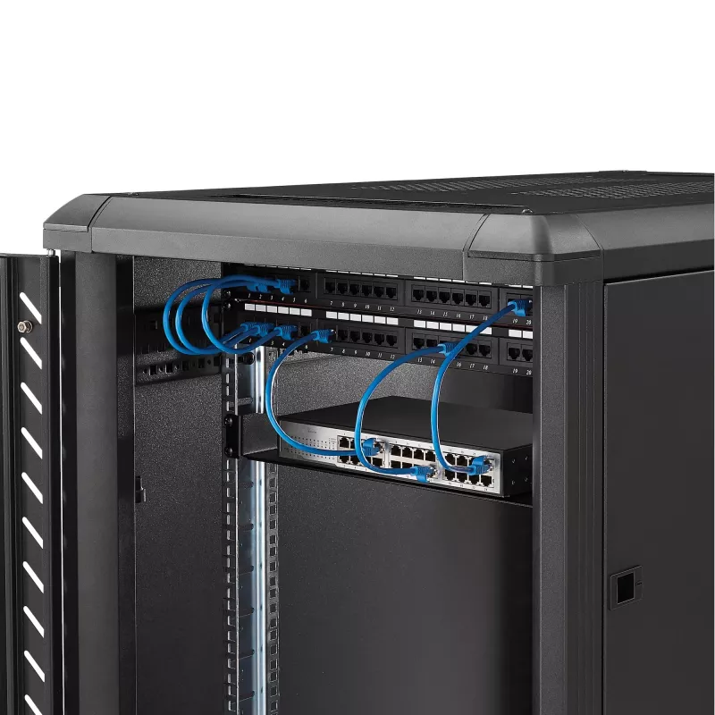 StarTech.com CABSHELF1U prateleira 1U para rack de servidor, prateleira fixa em cantilever para rack/armário de 19 polegadas, 17,7 cm (7 polegadas) de profundidade, capacidade de 15 kg (33 lb), com porcas de gaiola e parafusos, preta