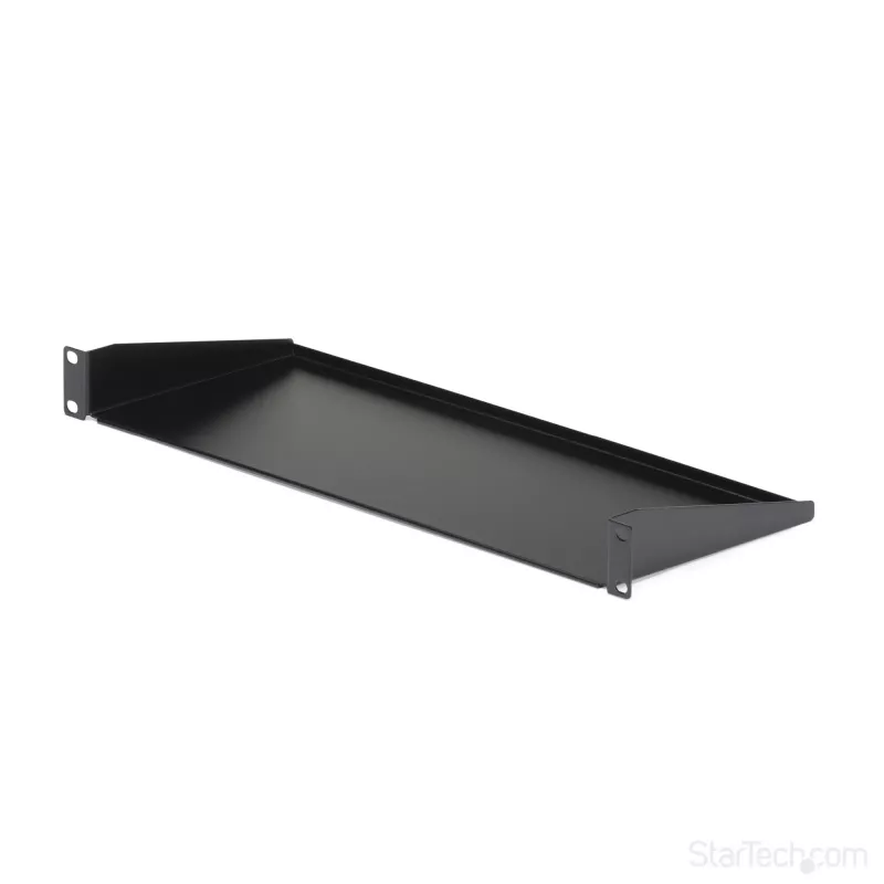 StarTech.com CABSHELF1U prateleira 1U para rack de servidor, prateleira fixa em cantilever para rack/armário de 19 polegadas, 17,7 cm (7 polegadas) de profundidade, capacidade de 15 kg (33 lb), com porcas de gaiola e parafusos, preta