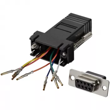 Adaptador modular StarTech.com DB9 para RJ45 - F/F, DB-9, RJ-45, preto