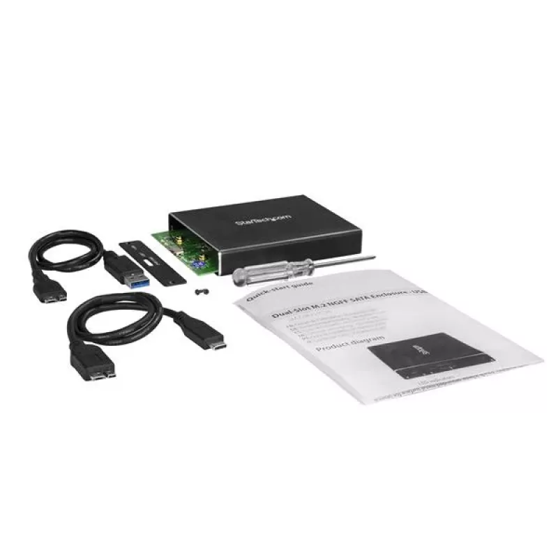 Caixa para duas unidades StarTech.com para SSD M.2 SATA - USB 3.1 (10 Gbit/s) - RAID