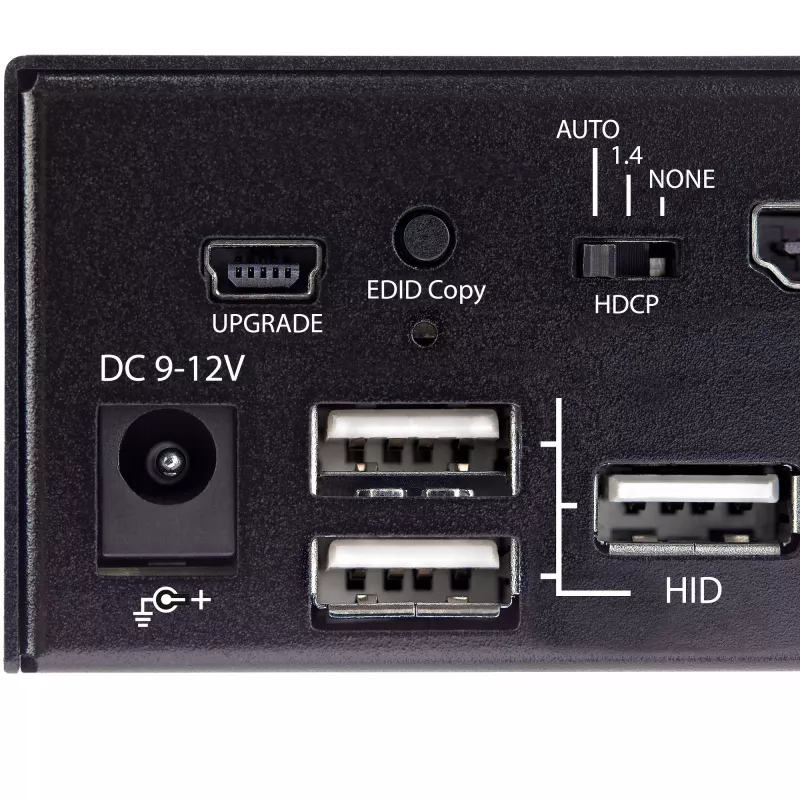 Switch KVM StarTech.com 2 portas HDMI - monitor único 4K 60Hz Ultra HD HDR - switch KVM HDMI 2.0 para desktop com hub USB 3.0 de 2 portas (5 Gbit/s) e 4x USB 2.0 HID, áudio - comutação por tecla de atalho - TAA