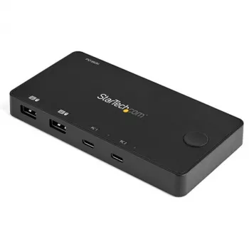 Switch KVM StarTech.com 2 portas USB-C - 4K 60 Hz HDMI - switch KVM mini desktop compacto de duas portas UHD USB Type-C com cabos USB-C - alimentado por bus - MacBook iPad Pro ThinkPad IdeaPad EliteBook