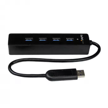 Hub StarTech.com 4 portas SuperSpeed USB 3.0 portátil com cabo integrado