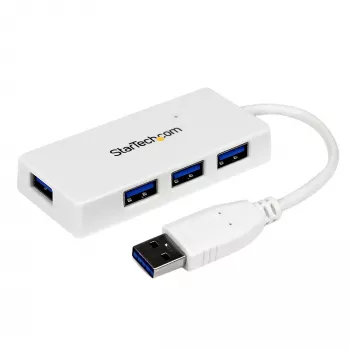 Hub StarTech.com 4 portas SuperSpeed Mini USB 3.0 portátil – branco