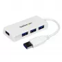 Hub StarTech.com 4 portas SuperSpeed Mini USB 3.0 portátil – branco
