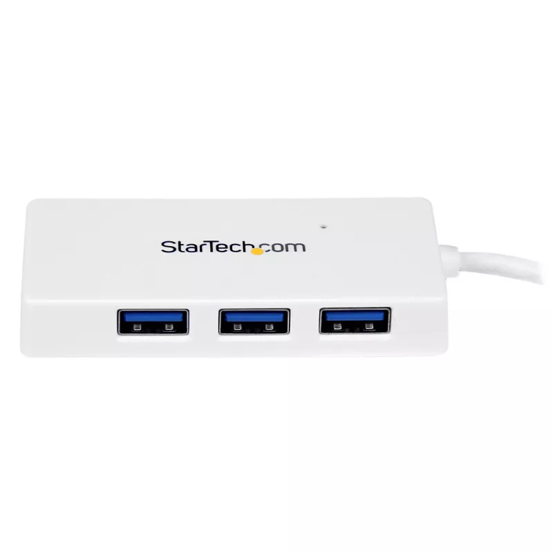 Hub StarTech.com 4 portas SuperSpeed Mini USB 3.0 portátil – branco