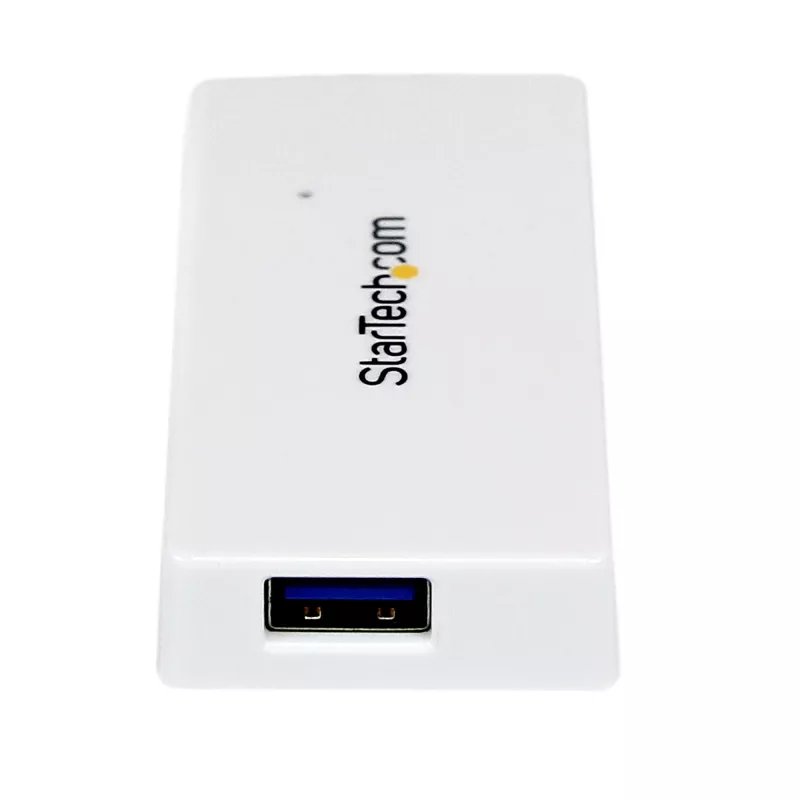 Hub StarTech.com 4 portas SuperSpeed Mini USB 3.0 portátil – branco