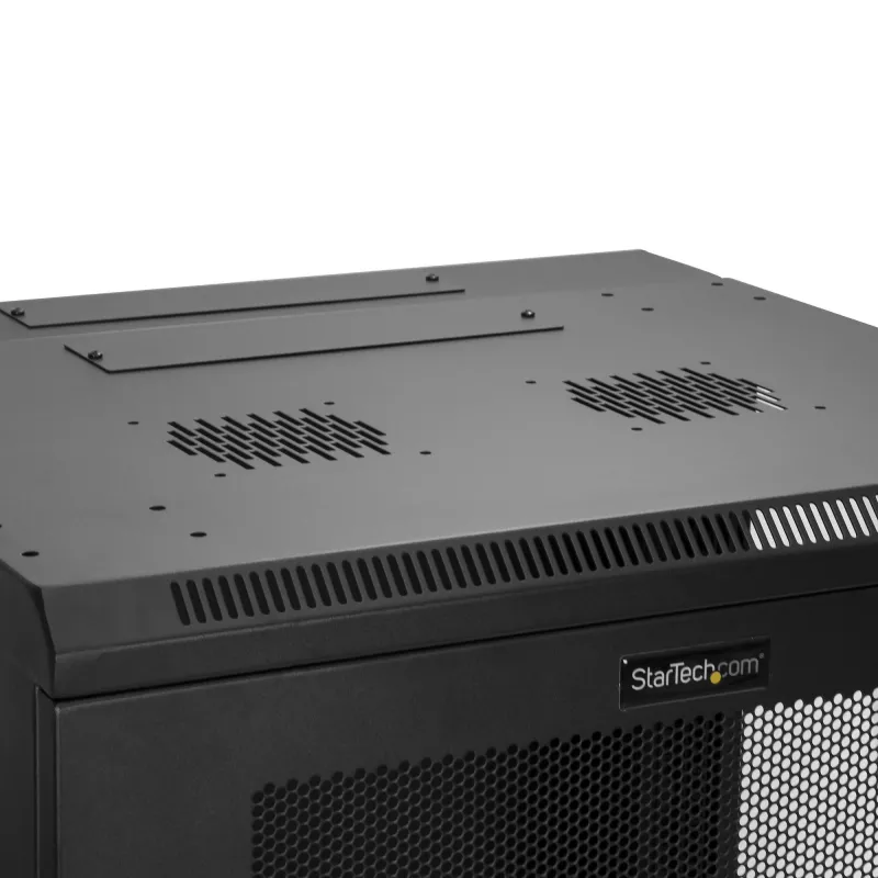 Armário de rede StarTech.com 4-Post 12U para montagem na parede com prateleira 1U, armário de servidor de 19 polegadas rebatível para montagem na parede para equipamento de dados/AV/eletrónica/informática, caixa de rack ventilada flexível