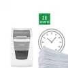 Destruidora de documentos LEITZ IQ Autofeed Small Office 100, corte cruzado P-4, 8 folhas, entrada 22 cm, depósito 34 L, cinzento