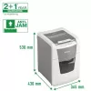Destruidora de documentos LEITZ IQ Autofeed Small Office 100, corte cruzado P-4, 8 folhas, entrada 22 cm, depósito 34 L, cinzento