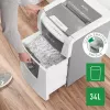 Destruidora de documentos LEITZ IQ Autofeed Small Office 100, corte cruzado P-4, 8 folhas, entrada 22 cm, depósito 34 L, cinzento