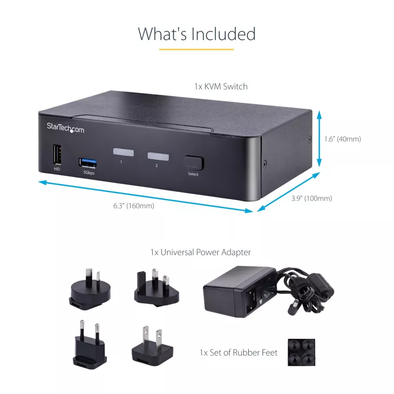 Switch KVM StarTech.com SV231DPUCA preto