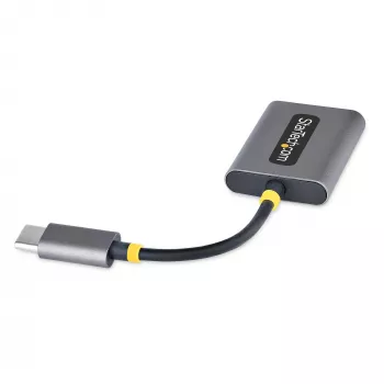 Divisor de auscultadores USB-C StarTech.com, adaptador USB Type-C para dois headsets com entrada de microfone, adaptador USB-C para áudio de 3,5 mm/dongle para auscultadores, USB-C para tomada de áudio/saída auxiliar, DAC de 24 bits