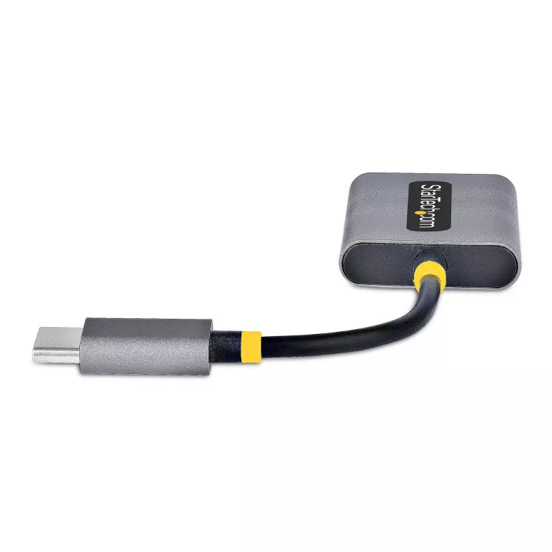 Divisor de auscultadores USB-C StarTech.com, adaptador USB Type-C para dois headsets com entrada de microfone, adaptador USB-C para áudio de 3,5 mm/dongle para auscultadores, USB-C para tomada de áudio/saída auxiliar, DAC de 24 bits