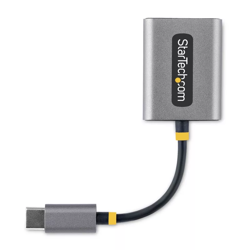 Divisor de auscultadores USB-C StarTech.com, adaptador USB Type-C para dois headsets com entrada de microfone, adaptador USB-C para áudio de 3,5 mm/dongle para auscultadores, USB-C para tomada de áudio/saída auxiliar, DAC de 24 bits