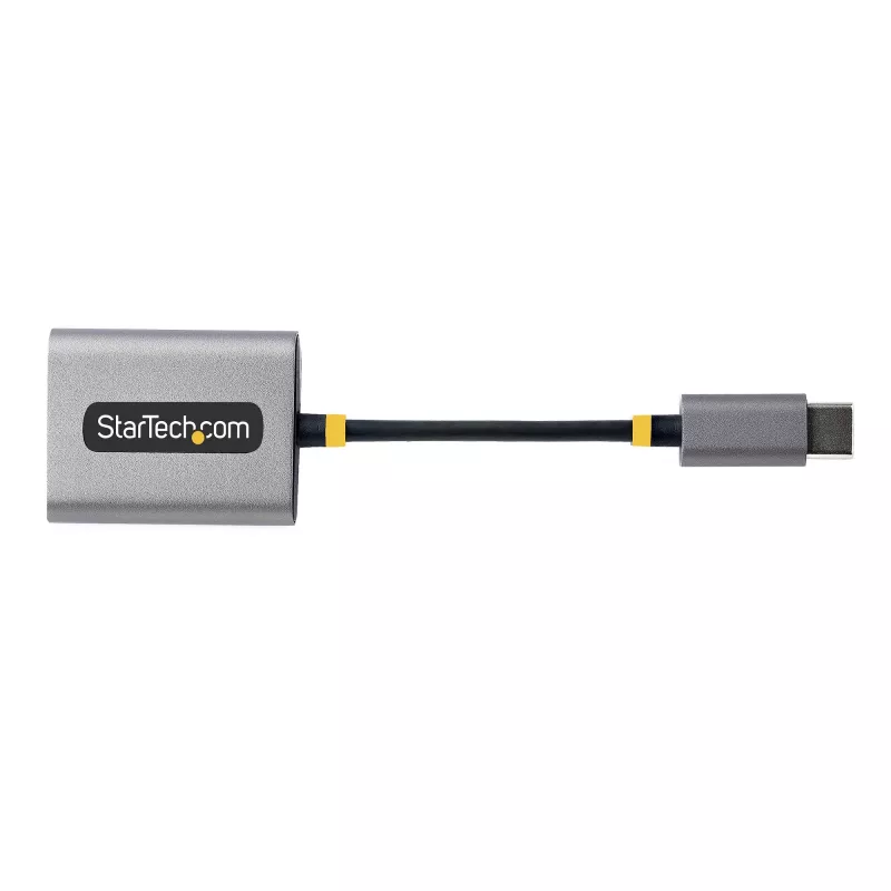 Divisor de auscultadores USB-C StarTech.com, adaptador USB Type-C para dois headsets com entrada de microfone, adaptador USB-C para áudio de 3,5 mm/dongle para auscultadores, USB-C para tomada de áudio/saída auxiliar, DAC de 24 bits
