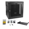 Armário de rede StarTech.com 4-Post 12U para montagem na parede com prateleira 1U, armário de servidor de 19 polegadas rebatível para montagem na parede para equipamento de dados / AV / eletrónica / informática, caixa de rack ventilada flexível