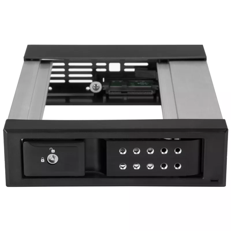 Baía de troca a quente StarTech.com de 5,25 para 3,5 para discos - para unidades SATA/SAS de 3,5 polegadas - sem bandeja - alumínio