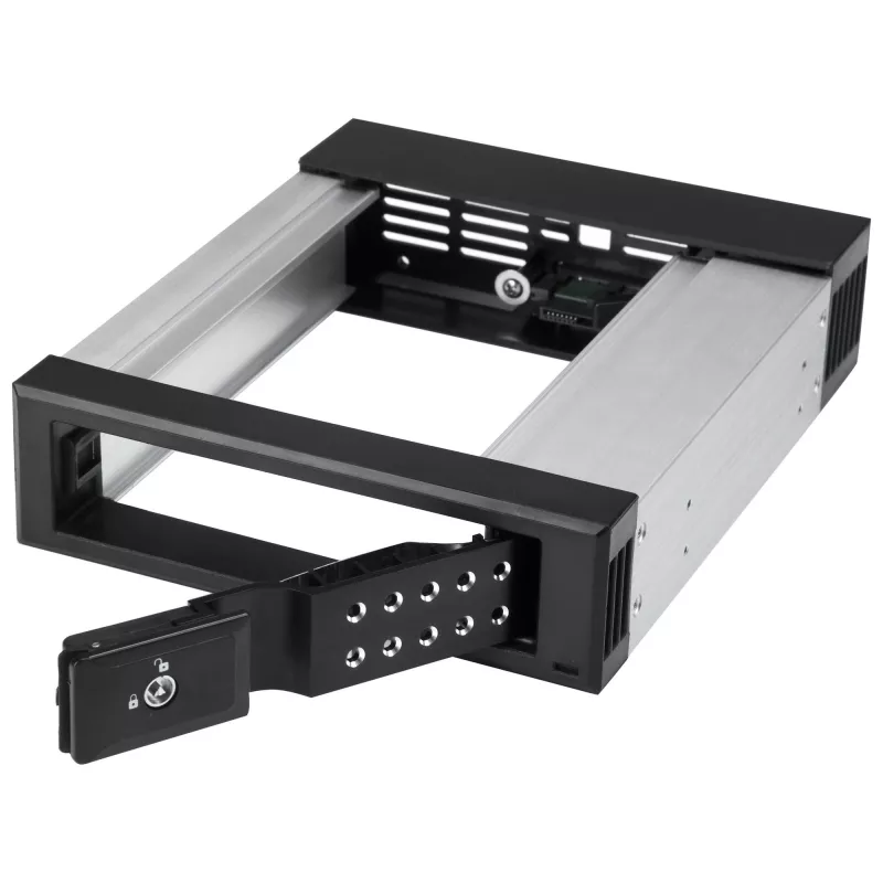 Baía de troca a quente StarTech.com de 5,25 para 3,5 para discos - para unidades SATA/SAS de 3,5 polegadas - sem bandeja - alumínio