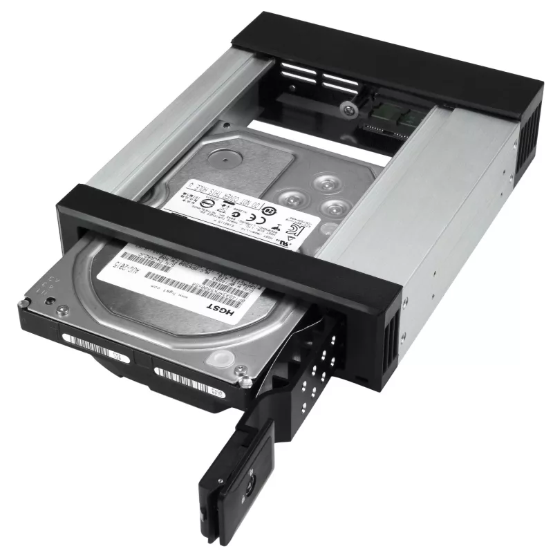 Baía de troca a quente StarTech.com de 5,25 para 3,5 para discos - para unidades SATA/SAS de 3,5 polegadas - sem bandeja - alumínio