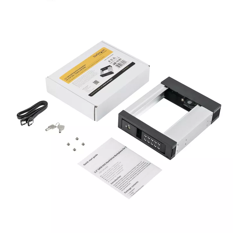 Baía de troca a quente StarTech.com de 5,25 para 3,5 para discos - para unidades SATA/SAS de 3,5 polegadas - sem bandeja - alumínio
