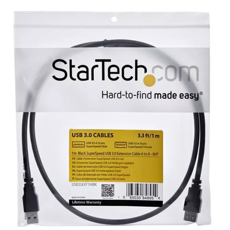 Cabo de extensão SuperSpeed USB 3.0 StarTech.com 1m preto A para A - M/F