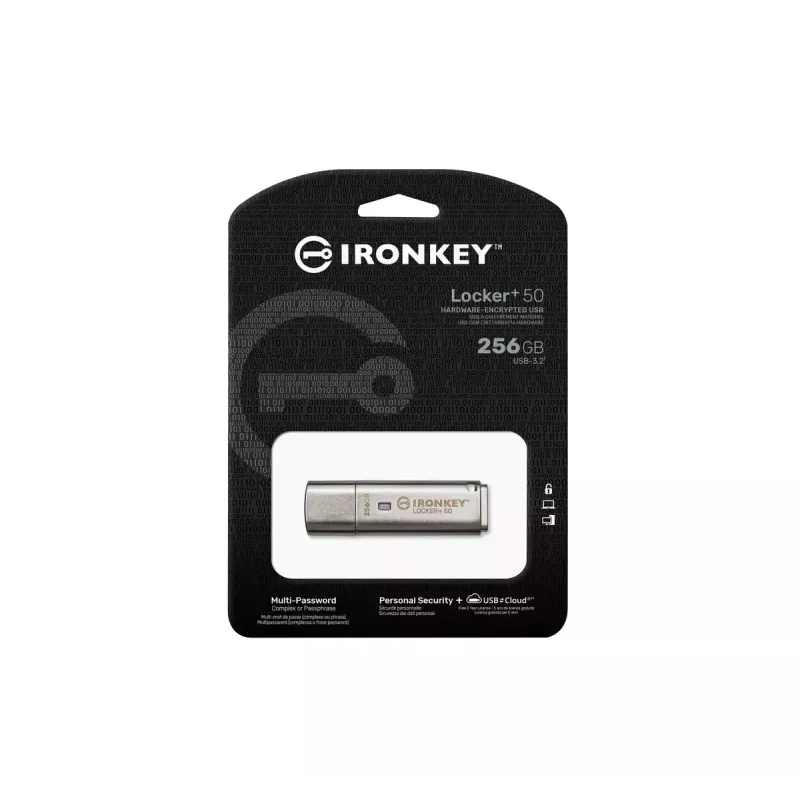 Pen drive USB Kingston 256GB USB Type-A IronKey Locker Plus 50