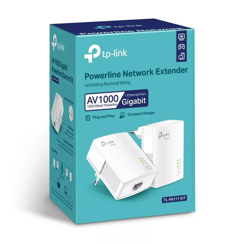 TP-Link TL-PA717KIT 1000 Mbit/s Ethernet LAN branco 2 unid.