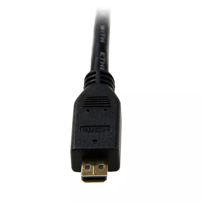 StarTech.com HDADMM3M cabo de alta velocidade de Micro HDMI para HDMI com Ethernet, 3 m, HDMI tipo A para Micro HDMI tipo D, 32 AWG, blindado, M/M, preto