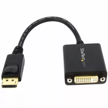 Adaptador StarTech.com DisplayPort para DVI - Adaptador DisplayPort para DVI-D conversor de vídeo 1080p - Adaptador de cabo/dongle DP 1.2 para monitor/display DVI - Adaptador DP para DVI - Conector DP com bloqueio