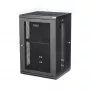 Armário de rede StarTech.com 4 postes 18U para montagem na parede com prateleira 1U, armário de servidor de 19 polegadas dobrável para montagem na parede para equipamento de dados/AV/eletrónica/informática, caixa de rack ventilada flexível