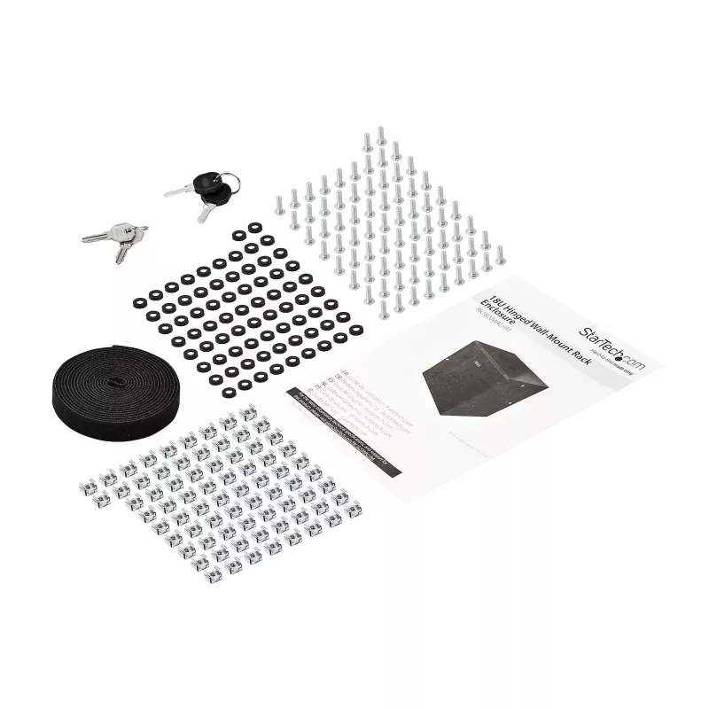 Armário de rede StarTech.com 4 postes 18U para montagem na parede com prateleira 1U, armário de servidor de 19 polegadas dobrável para montagem na parede para equipamento de dados/AV/eletrónica/informática, caixa de rack ventilada flexível