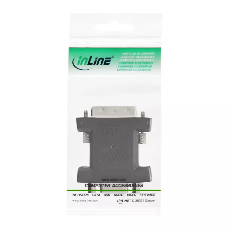 Adaptador InLine DVI-A ficha DVI 12+5 / conector fêmea VGA 15 HD / S-VGA