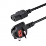 Cabo de alimentação StarTech.com 10ft (3m) UK para computador, 18AWG, BS 1363 para C13, 10A 250V, cabo de alimentação AC de substituição preto, cabo de alimentação UK / cabo de alimentação para PC, cabo de alimentação para TV/monitor