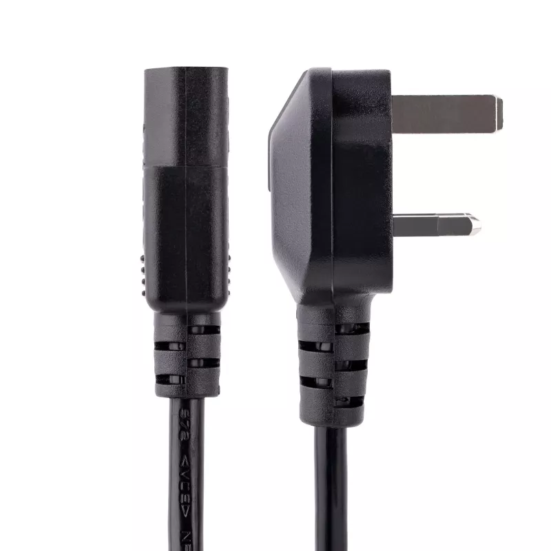Cabo de alimentação StarTech.com 10ft (3m) UK para computador, 18AWG, BS 1363 para C13, 10A 250V, cabo de alimentação AC de substituição preto, cabo de alimentação UK / cabo de alimentação para PC, cabo de alimentação para TV/monitor
