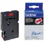 Fita de etiquetagem 9 mm Brother TC491 preto sobre vermelho