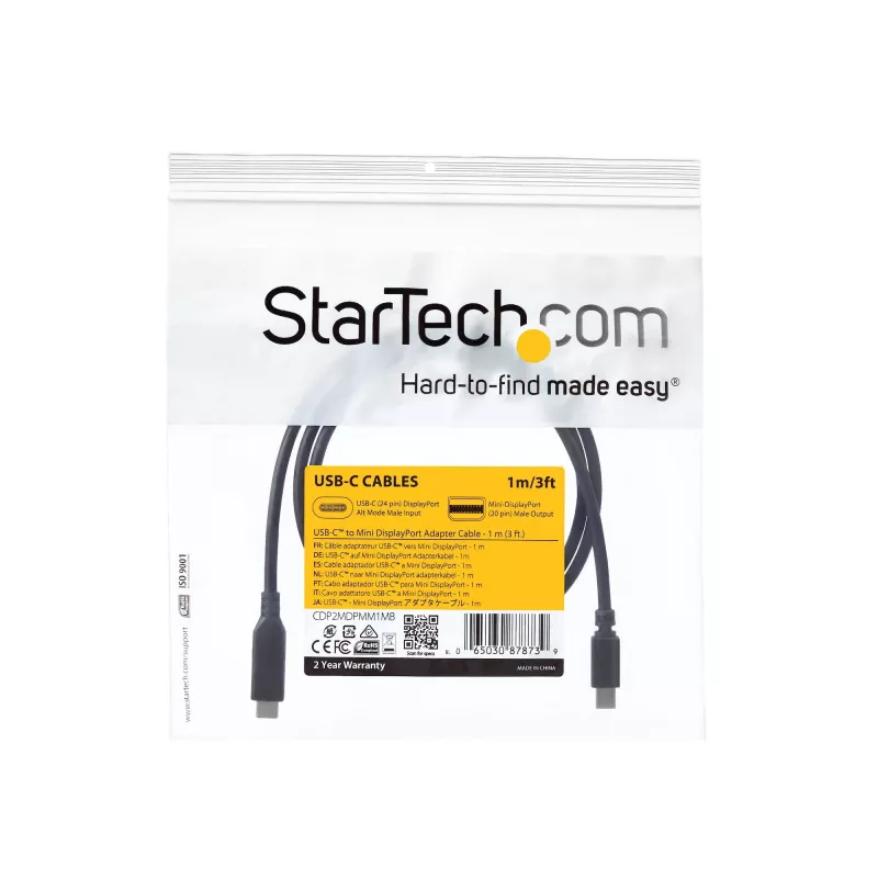 Cabo StarTech.com USB-C para Mini DisplayPort – 1 m (3,3 ft.), 4K 60 Hz – Preto