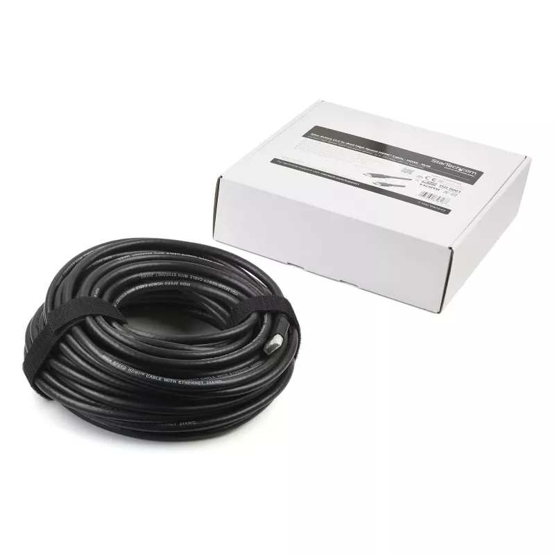 Cabo HDMI ativo StarTech.com 20 m – Cabo HDMI High Speed 4K com Ethernet – Certificado CL2 para instalação na parede – Vídeo 4K 30Hz – Cabo HDMI 1.4 – Para monitor HDMI, projetor, TV, display