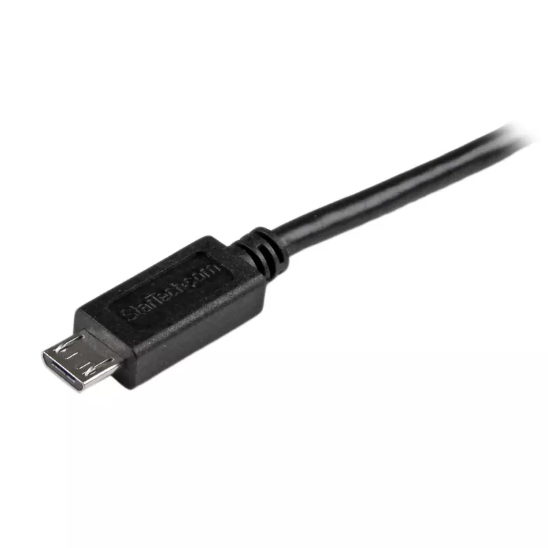 StarTech.com USBAUB50CMBK cabo Micro-USB fino, de USB-A para Micro-USB B, USB 2.0, 0,5 m, M/M, preto