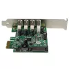 Adaptador de placa controladora StarTech.com PCI Express PCIe SuperSpeed USB 3.0 de 4 portas com UASP – Alimentação SATA