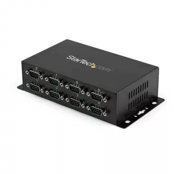 Hub adaptador StarTech.com USB para DB9 RS232 Serial de 8 portas – Montagem industrial em calha DIN e parede