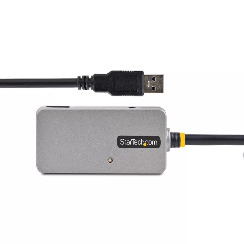 Hub extensor USB StarTech.com, cabo de extensão USB 3.0 de 10m com hub USB-A de 4 portas, cabo repetidor USB ativo/alimentado por bus, fonte de alimentação de 20W opcional incluída, proteção ESD