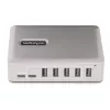 Hub USB-C de 7 portas StarTech.com - 5x USB-A + 2x USB-C - Self-Powered com fonte de alimentação de 65W - USB 3.1 10Gbps - Hub USB para desktop/portátil com cabo de bloqueio certificado USB-IF de 3ft - Hub USB C