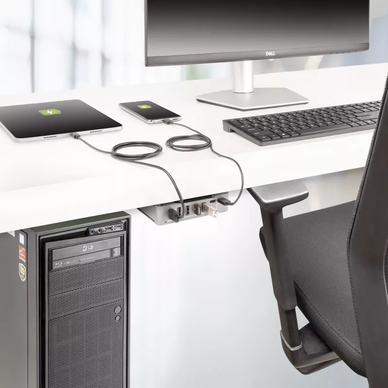 Hub USB-C de 7 portas StarTech.com - 5x USB-A + 2x USB-C - Self-Powered com fonte de alimentação de 65W - USB 3.1 10Gbps - Hub USB para desktop/portátil com cabo de bloqueio certificado USB-IF de 3ft - Hub USB C