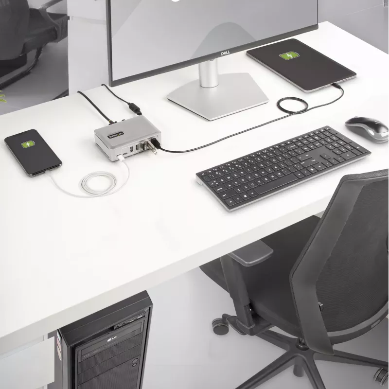 Hub USB-C de 7 portas StarTech.com - 5x USB-A + 2x USB-C - Self-Powered com fonte de alimentação de 65W - USB 3.1 10Gbps - Hub USB para desktop/portátil com cabo de bloqueio certificado USB-IF de 3ft - Hub USB C