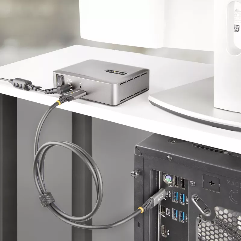Hub USB-C de 7 portas StarTech.com - 5x USB-A + 2x USB-C - Self-Powered com fonte de alimentação de 65W - USB 3.1 10Gbps - Hub USB para desktop/portátil com cabo de bloqueio certificado USB-IF de 3ft - Hub USB C